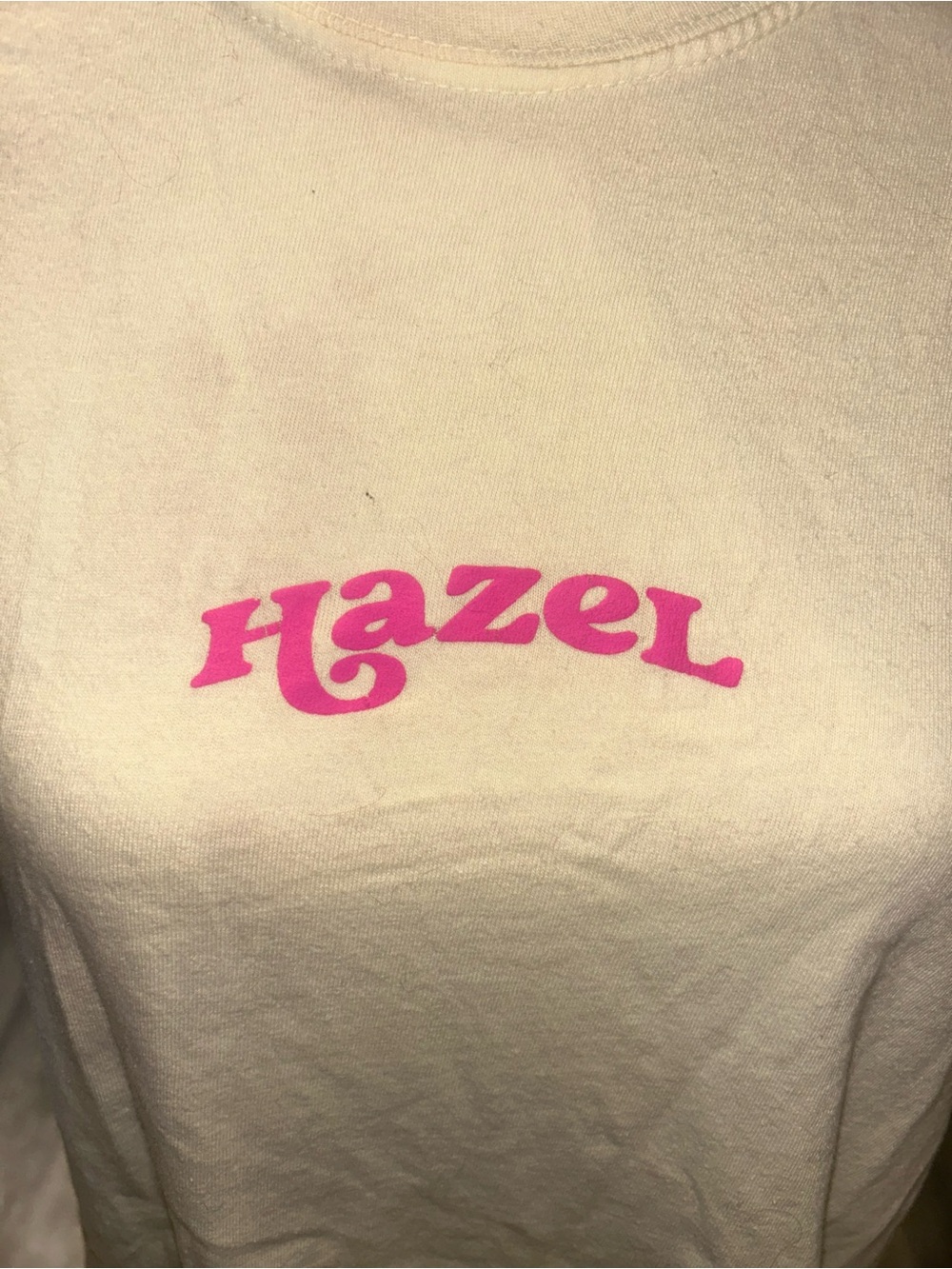 hazel Pale Yellow T-Shirt with Pink Logo - Picture 2 of 4